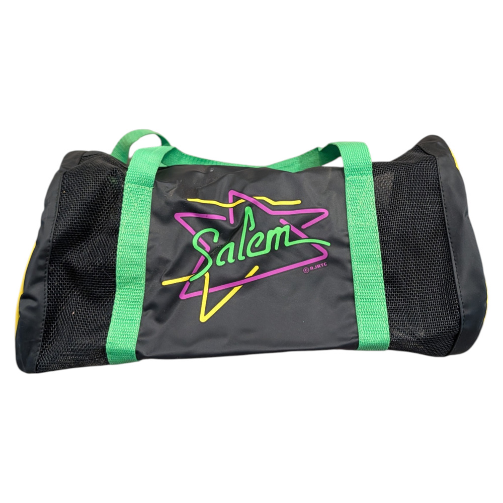 80s/90s Salem Cigarettes Promo Black and Neon Duffle Bag